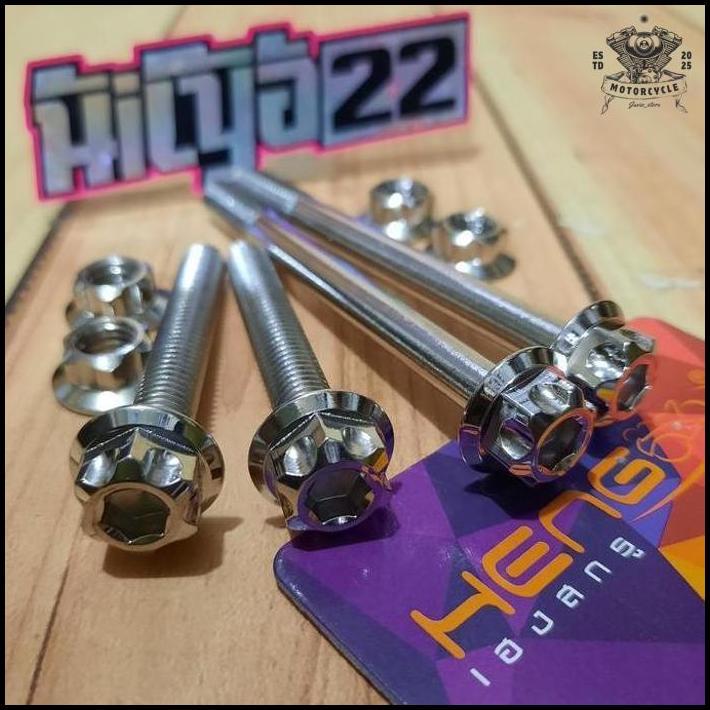 Baut Mur Probolt Stainless Pangkon Dudukan Mesin Depan Tiger Revo Heng Termurah