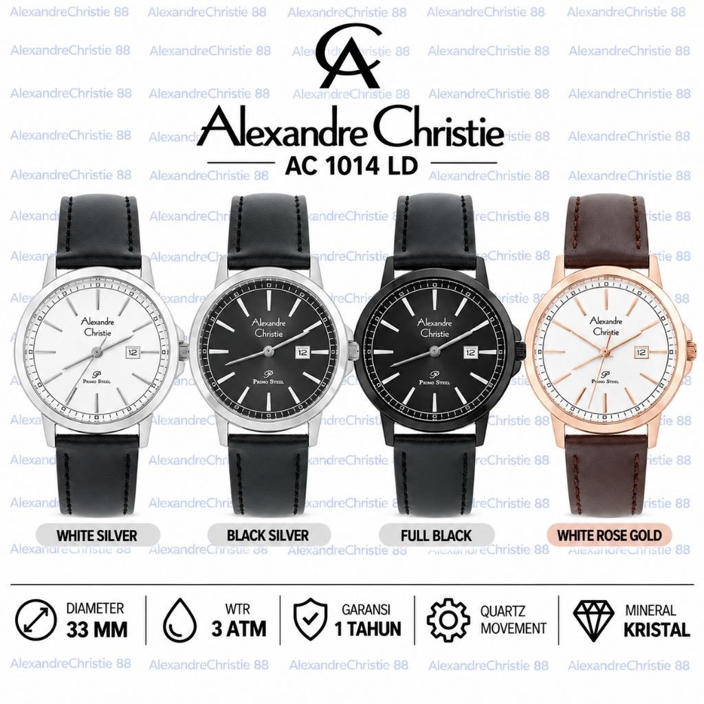 Jam Tangan Wanita Alexandre Christie Leather 1014 AC1014 AC 1014 | Original