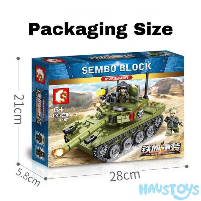 Kit- Sembo Block Brick Military 105514 Iron Tank