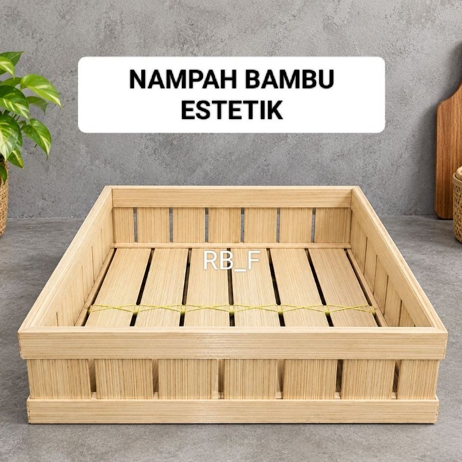 Nampan Bambu/Baki Bambu/Nampan Bambu Kotak/Nampan Saji Estetik/
