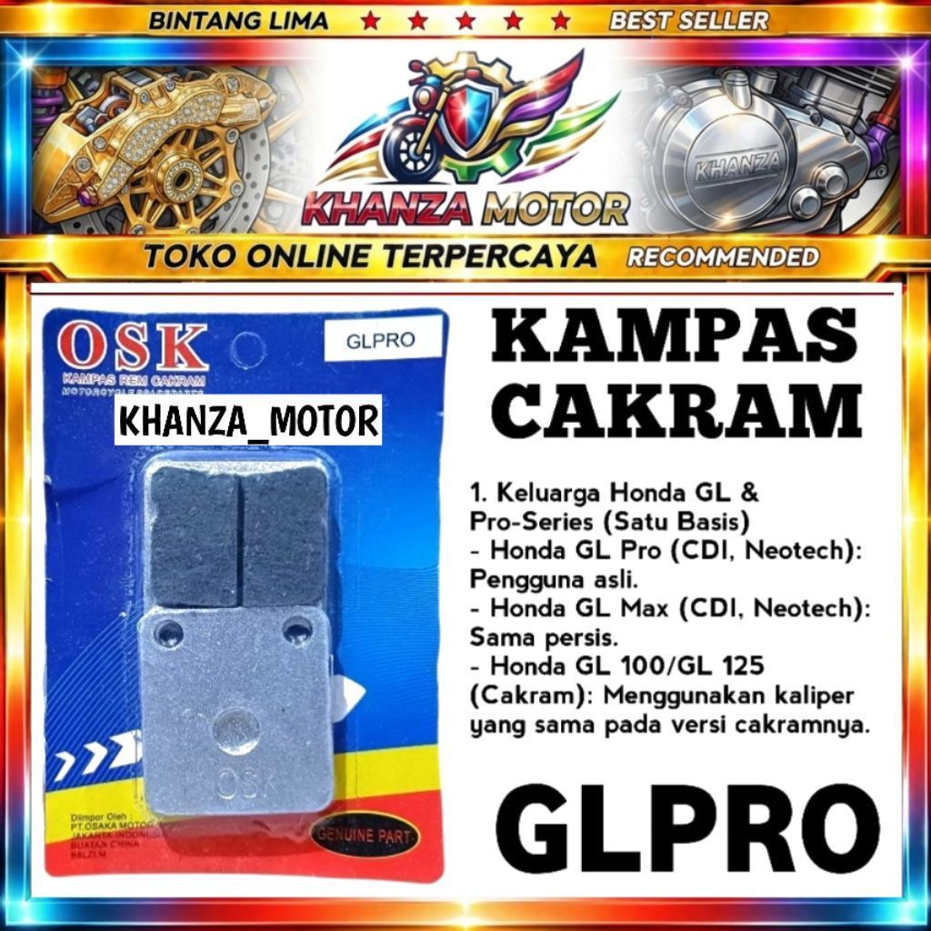 KAMPAS CAKRAM DEPAN GL PRO / DISCPAD GLPRO / GL MAX / GL 100 KAMPAS CAKRAM GLPRO KALPAS CAKRAM GL MA