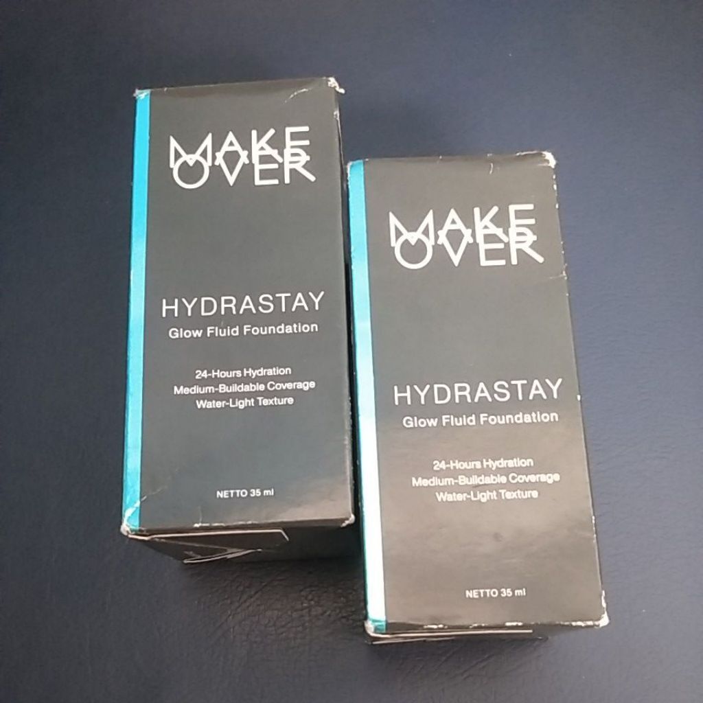 MAKEOVER HYDRASTAY Glow Fluid Foundation, 35 ml, W33 Honey Beige & C21 Pink Ivory