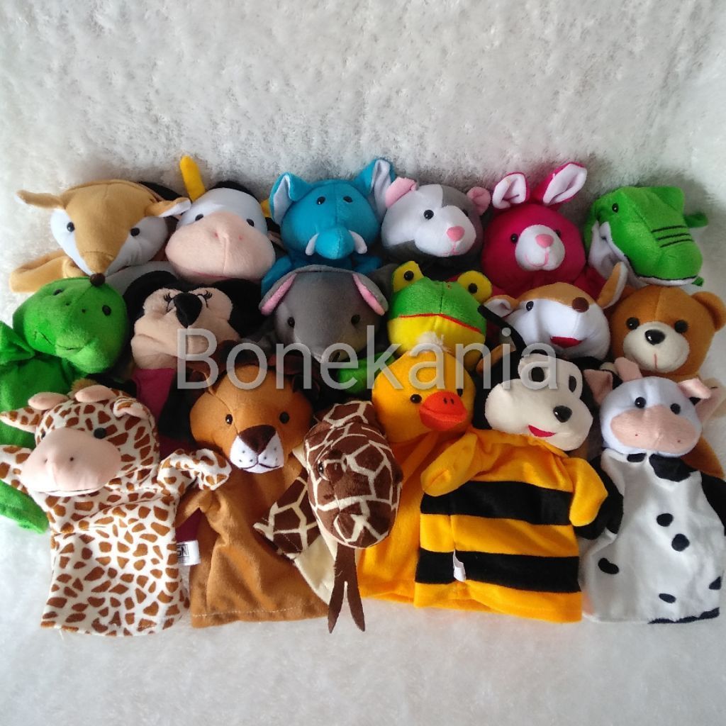 Boneka Tangan Karakter Hewan Boneka Dongeng Mainan Edukasi Boneka Muppet Murah Berlabel SNI