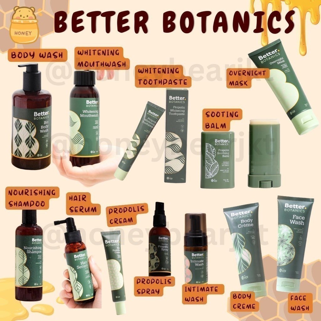 Bee Better Botanics Face Wash Sabun Muka / Body Wash Sabun Mandi / Toothpaste Pasta Gigi / Mouthwash