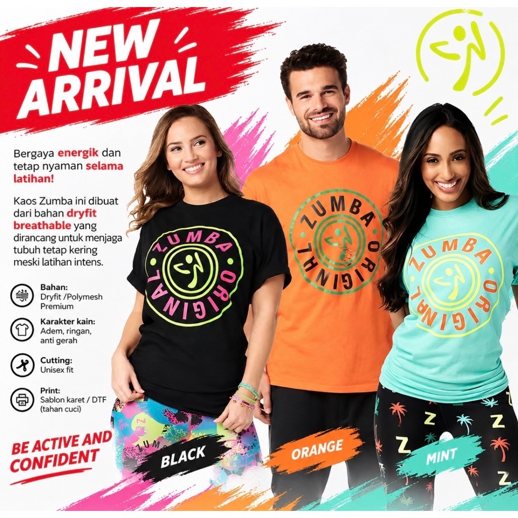 KAOS ZUMBA WEAR ORIGINAL 100%