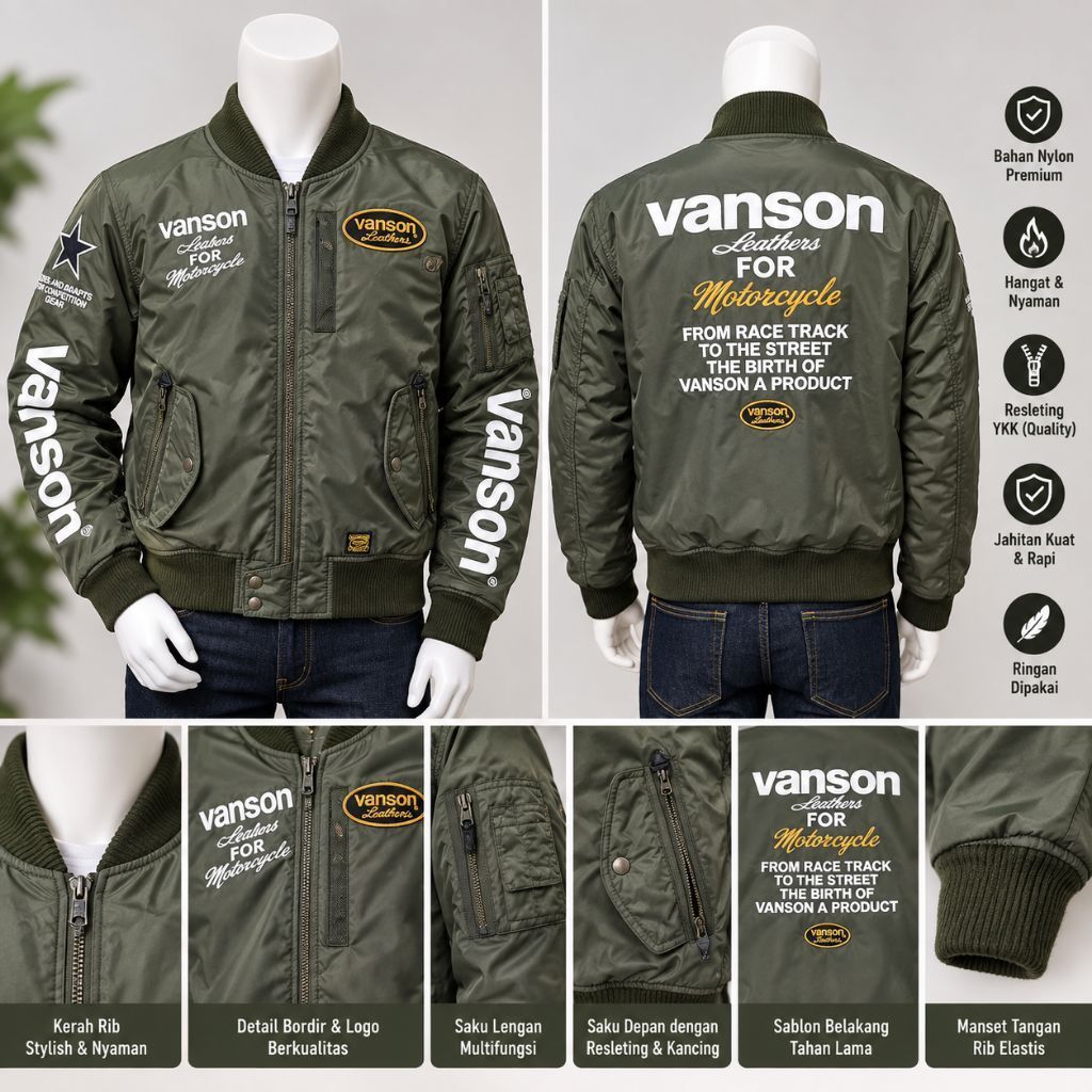 Jaket Premium Vanson Premium Leather Jaket Sunmori Second Berkualitas