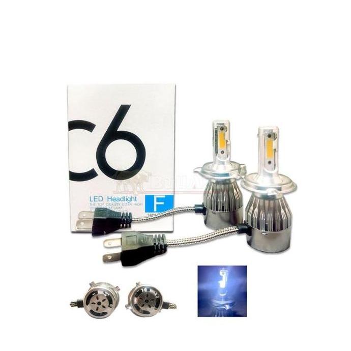 TERLARIS!! BOHLAM LED UTAMA H4 C6 LED COB 36 WATT MOTOR | BOHLAM LED MOBIL H4