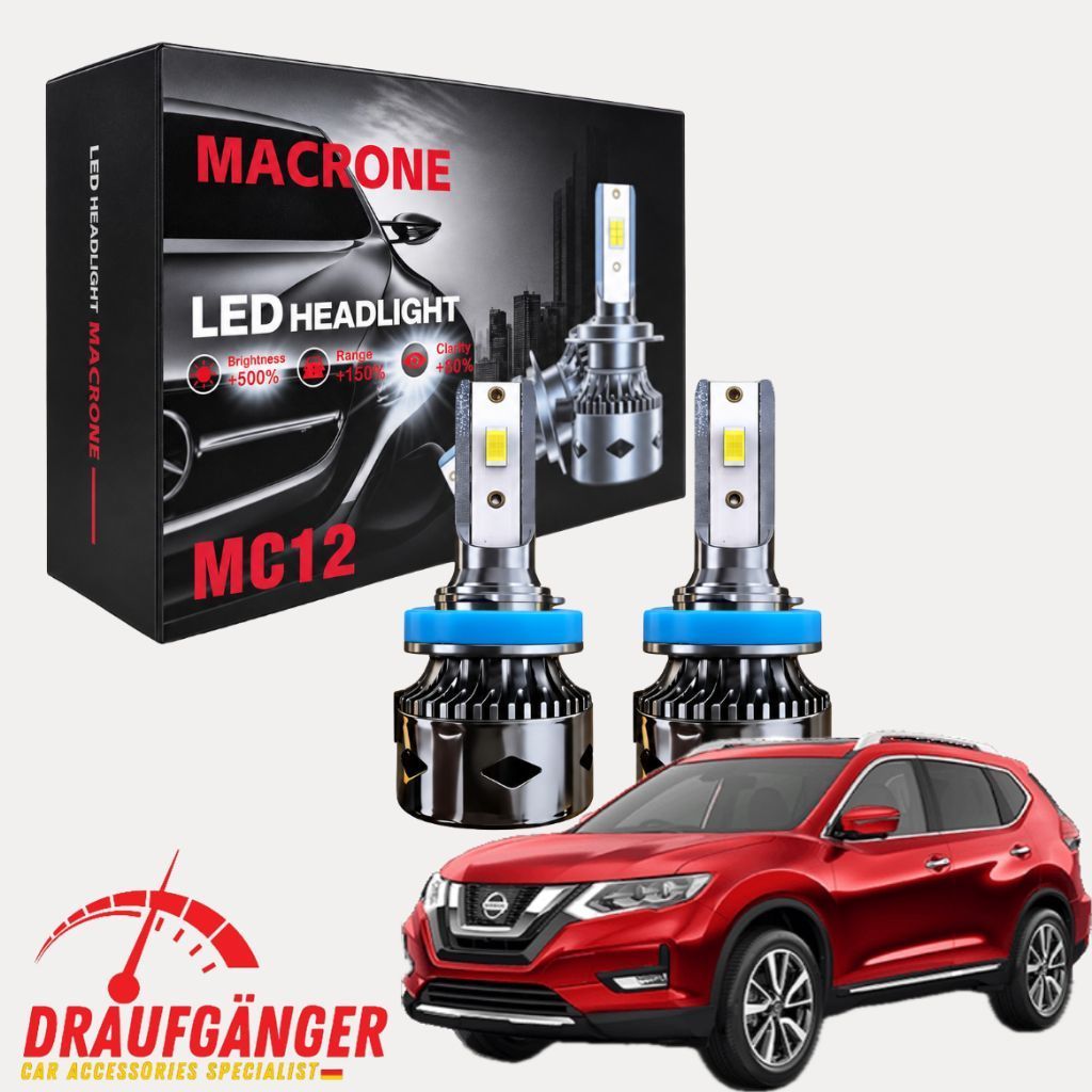 LED Lampu Utama Xtrail T32 45Watt 12v Original MACRONE MC12 Warna Putih 6000K PnP Nissan