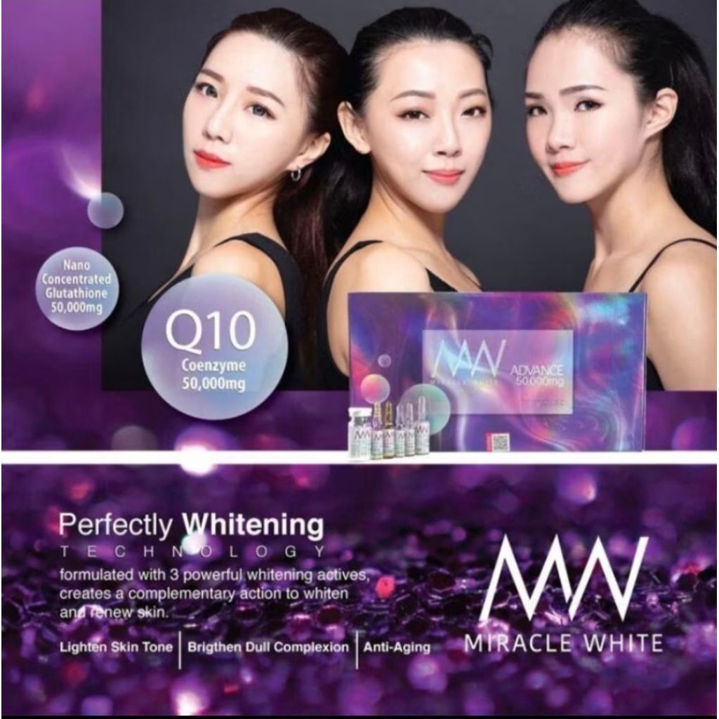 MW Miracle White Advance 50.000mg serum wajah dengan Q10 dan Glutathione
