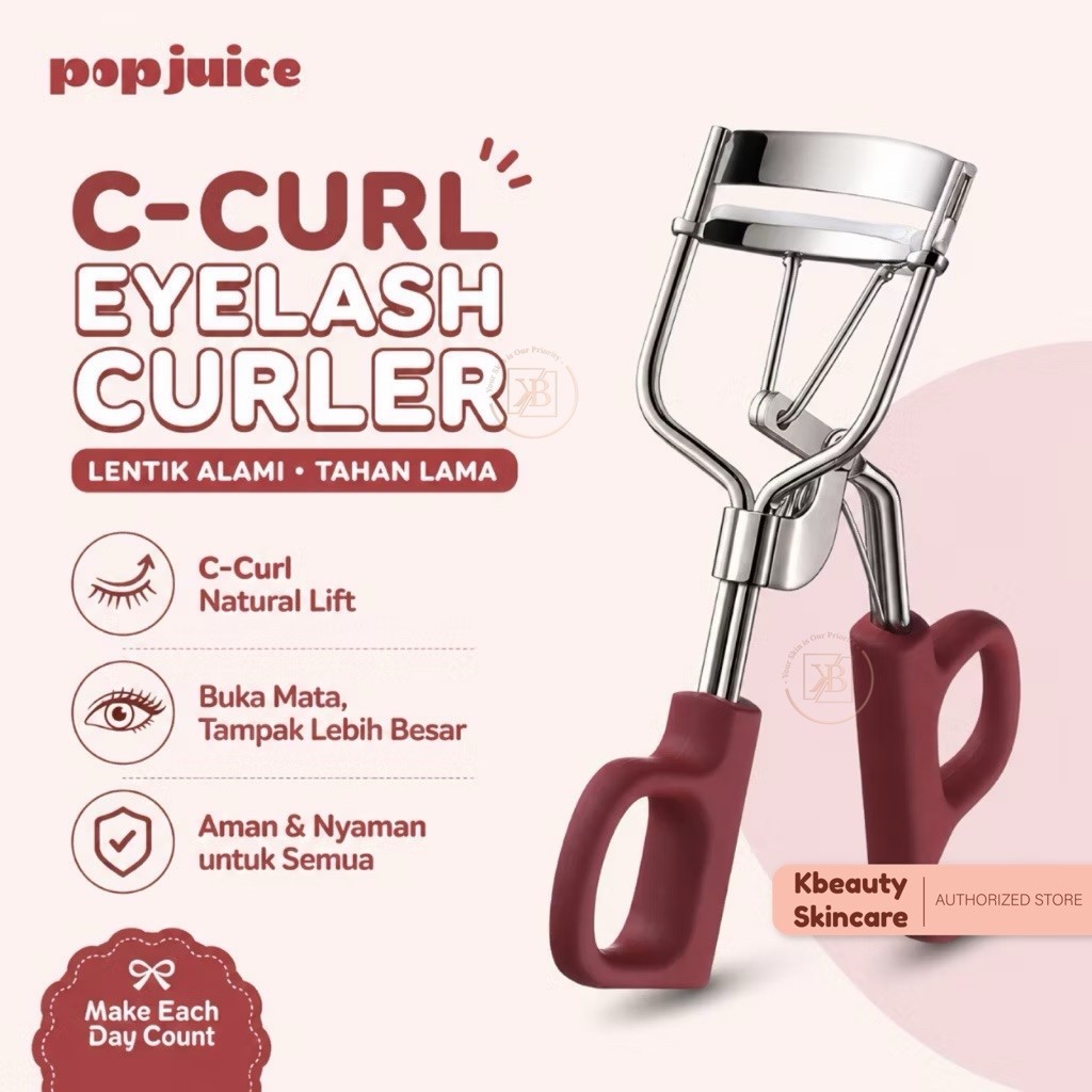 POP JUICE C-Curl Eyelash Curler Eyelash Curler Lasting Curl Soft Silicone Pads