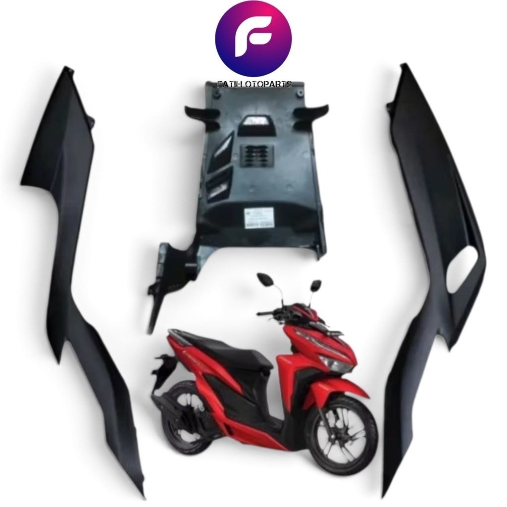Cover under side kanan kiri satu set dek kolong bawah new vario 125 150 2018 2019 2020 2022 hitam me