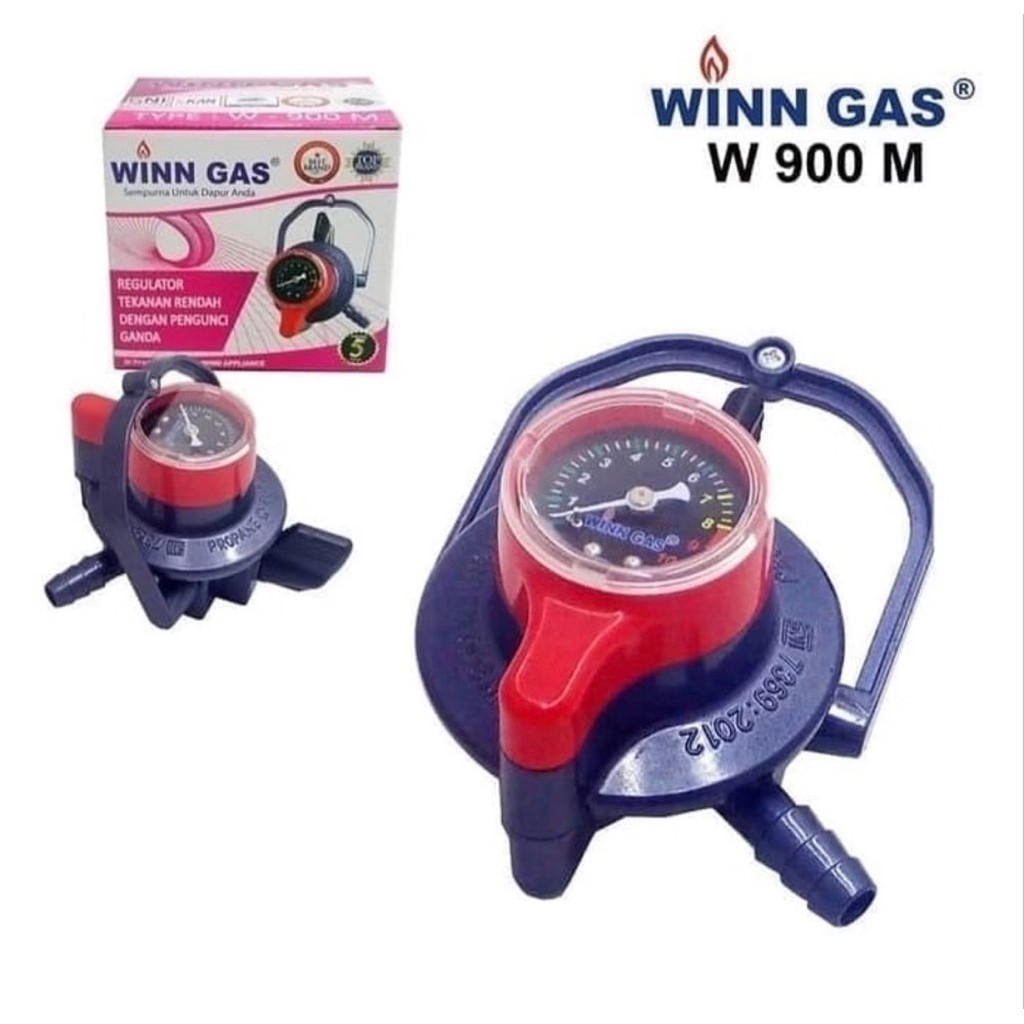 Regulator Win Gas W900 Meter / Regulator Kompor gas W 900 M Doble Lock Original Tekanan Rendah