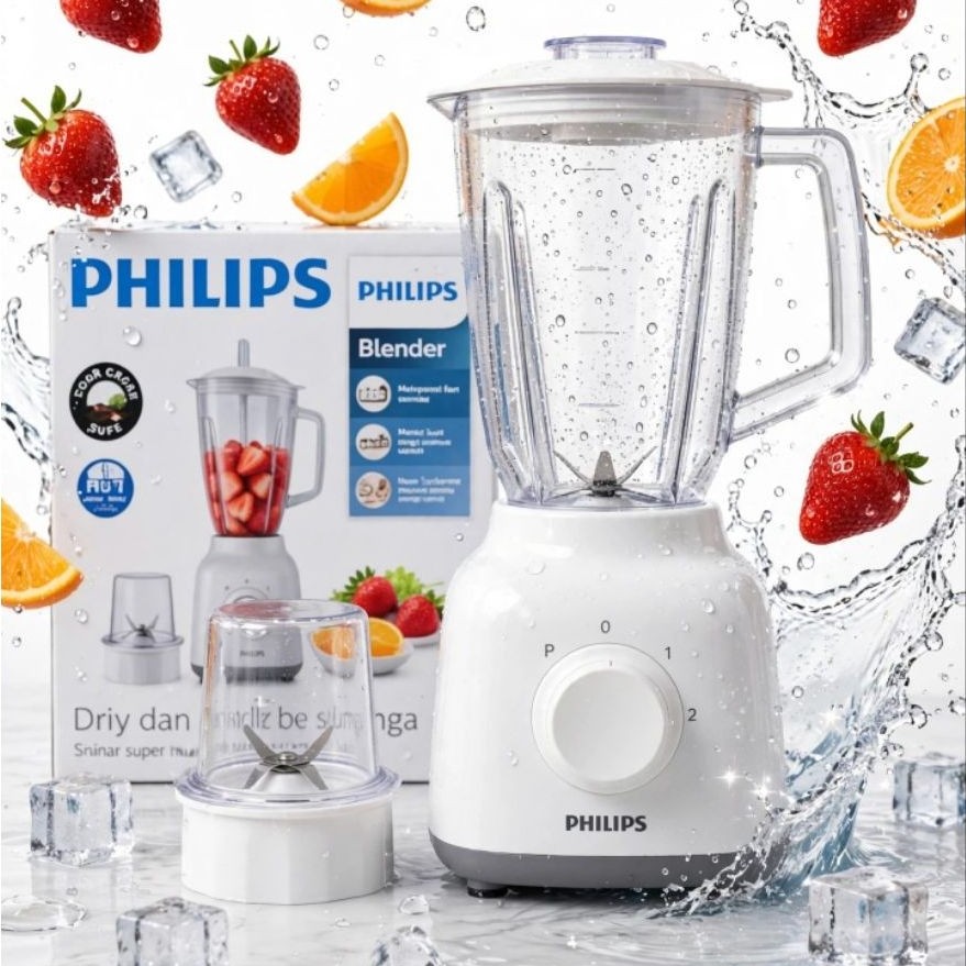 Blender Philips HR2106 - Pisau Tahan Lama, Mudah Dibersihkan, Bisa COD