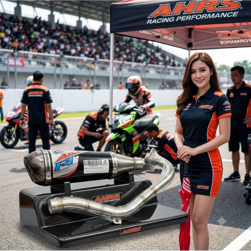 knalpot racing Mio fino beat karbu hexacone stainless f4 ahrs