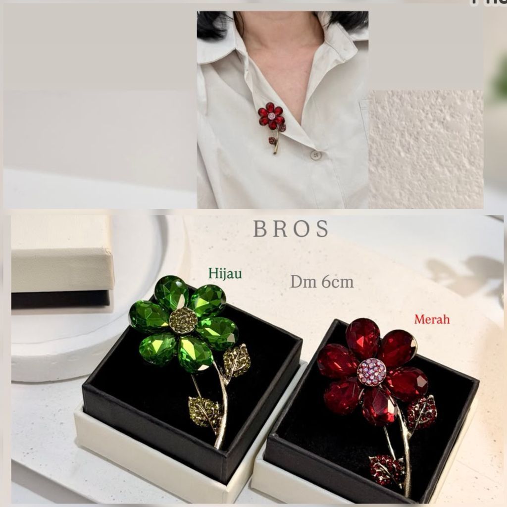 Bros import Bros  cantik untuk hiasan baju di dada kualitas Import Peniti Baju Import swarovsky bros