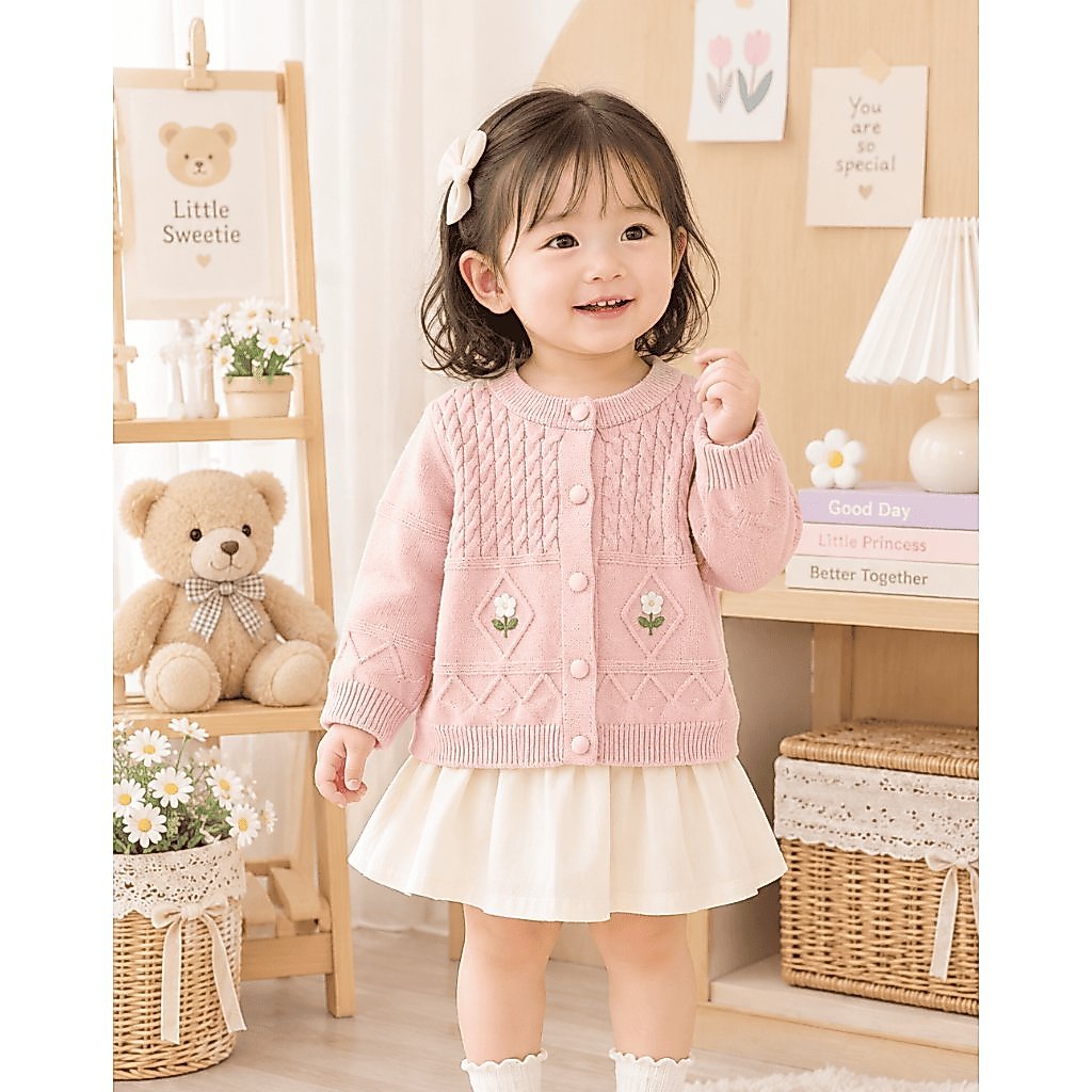 Booming Cardigan Knit Single Flower #14