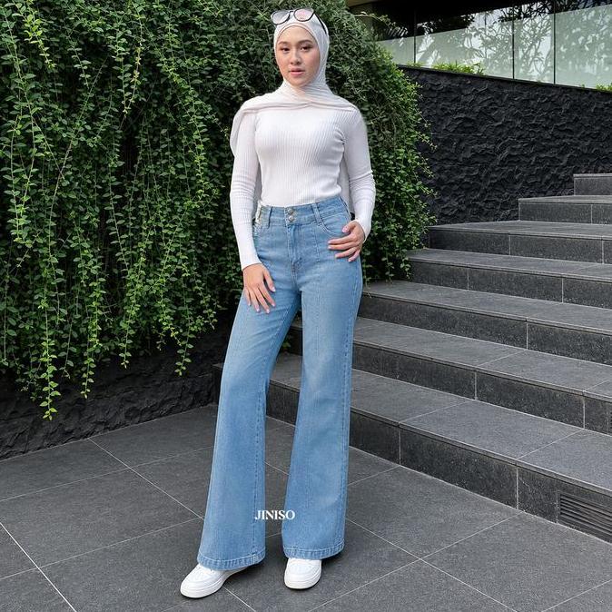 Raj- Jiniso Everyday Hangout - Cutbray Stretch Flow Hhist Celana Jeans Nita