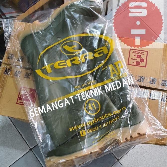 NEW AP TERRA SEPATU BOOT BOOTS KARET HIJAU KUNING AP TERRA ECO AP BOOTS