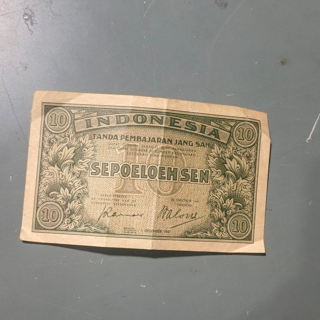 VF+ Asli 10 Sen tahun 1947 Seri Federal Uang kertas kuno duit lama original Koleksi
