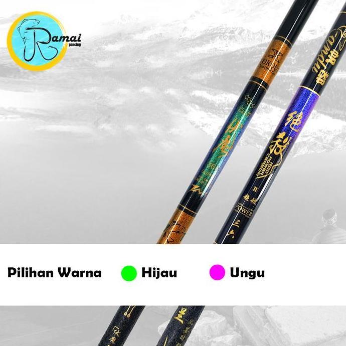 Cod Ramai Pancing Joran Tegek Liuzi Batik Hijau Ungu Kagawa 360 450 540