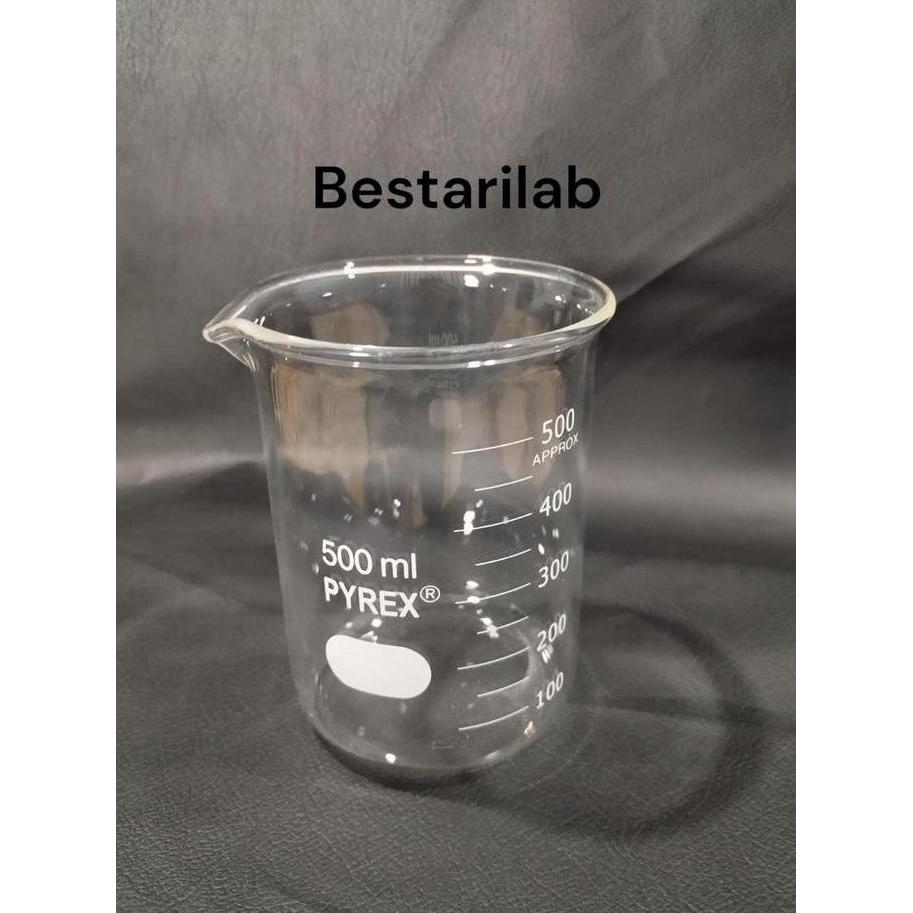 Beaker Glass / Gelas Kimia / Gelas Piala PYREX Kap 500 ml - Borosiliocate Tahan Panas