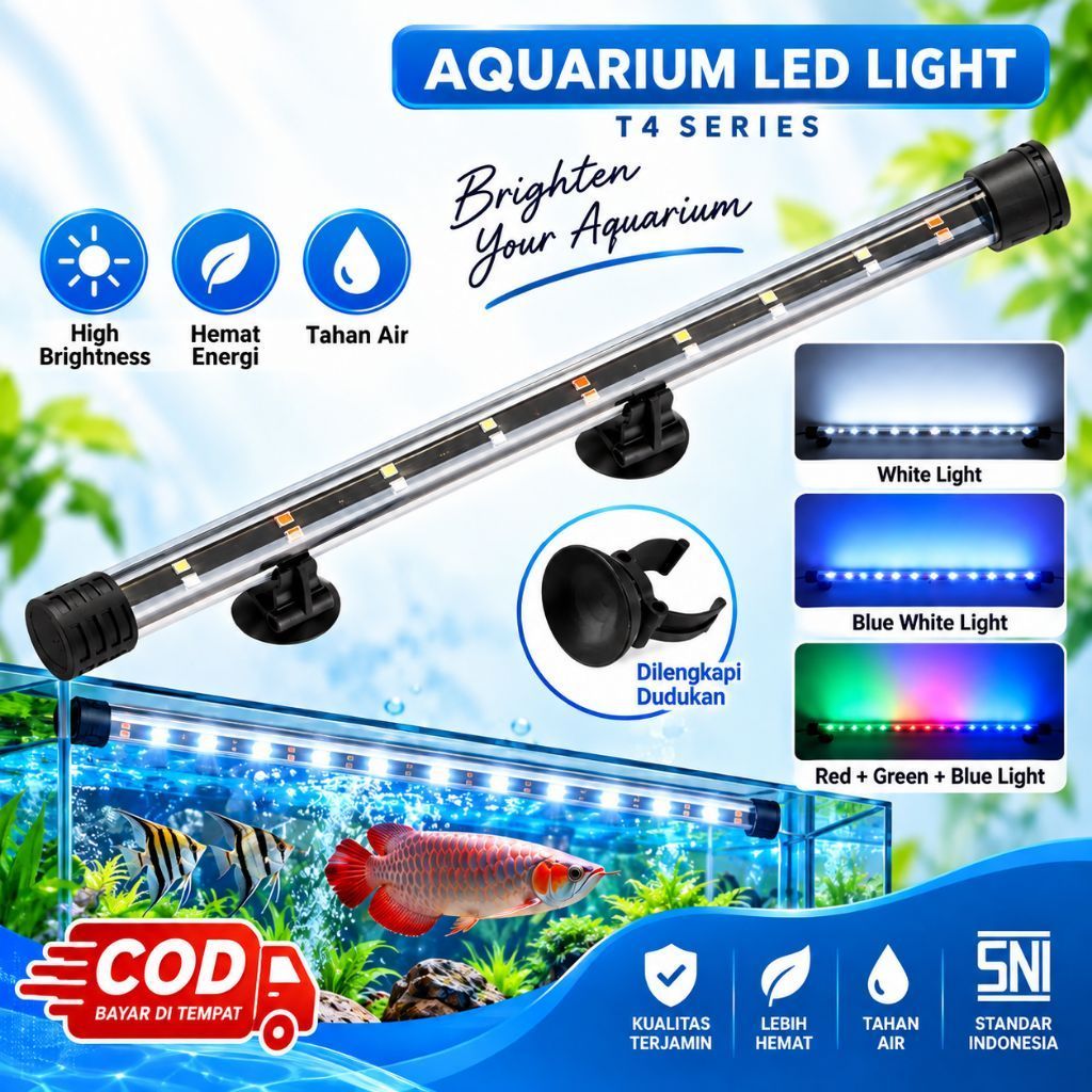 Lampu LED Celup Aquarium Aquascape T4 Rosston KANDILA  20 30 40 50 60CM