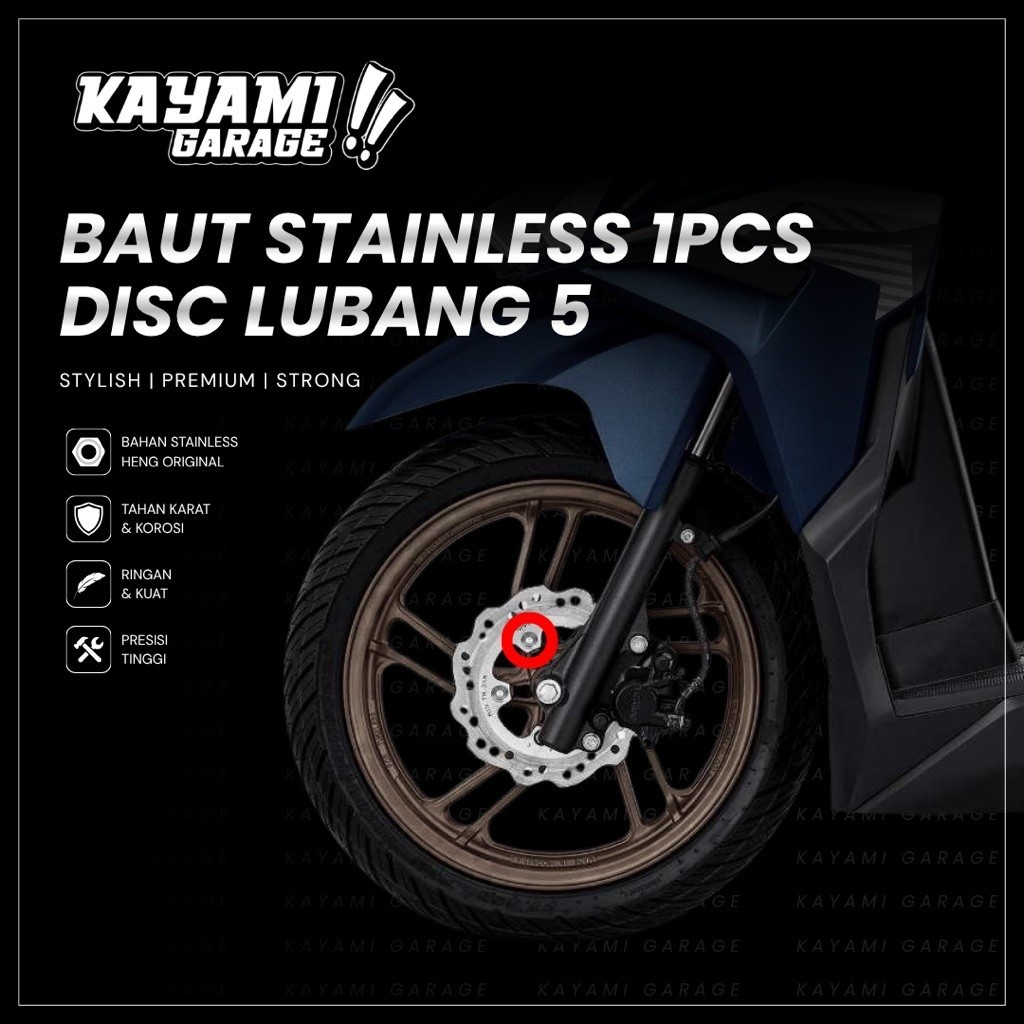 Baut Stainless Disc vario new lubang 5 (satuan)