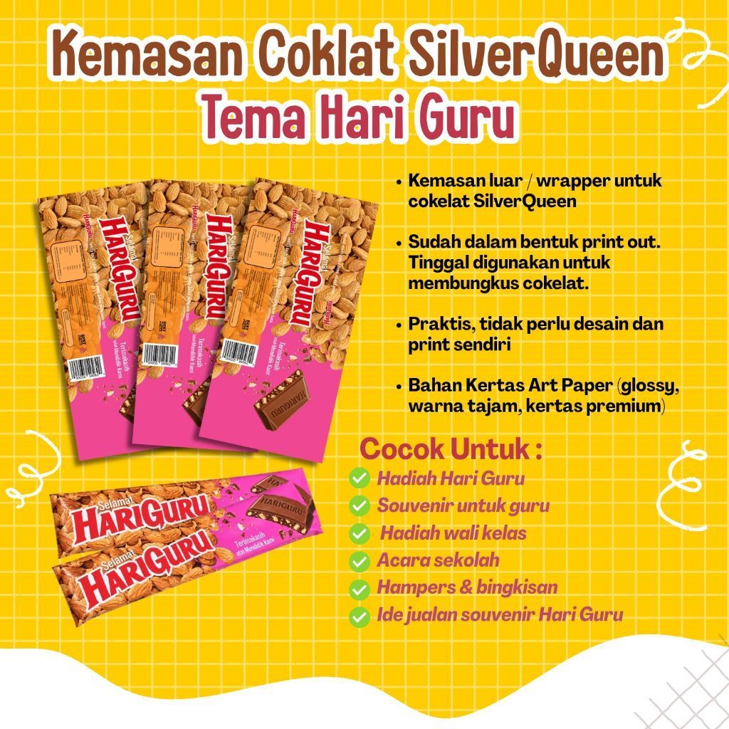 Kemasan Coklat SilverQueen Tema Hari Guru | Print Out Kertas Art Paper