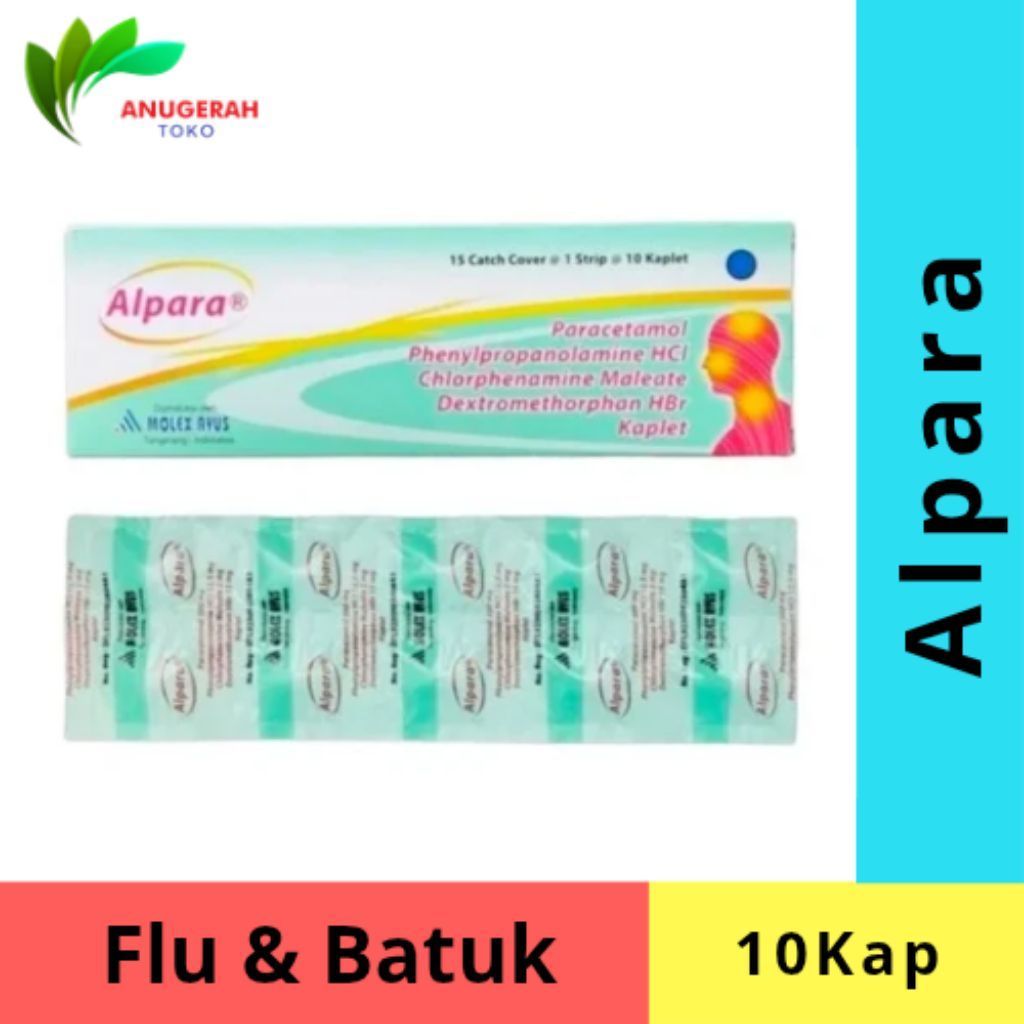 Alpara Tablet Obat Batuk dan Flu, 1 Strip Isi 10 Tablet