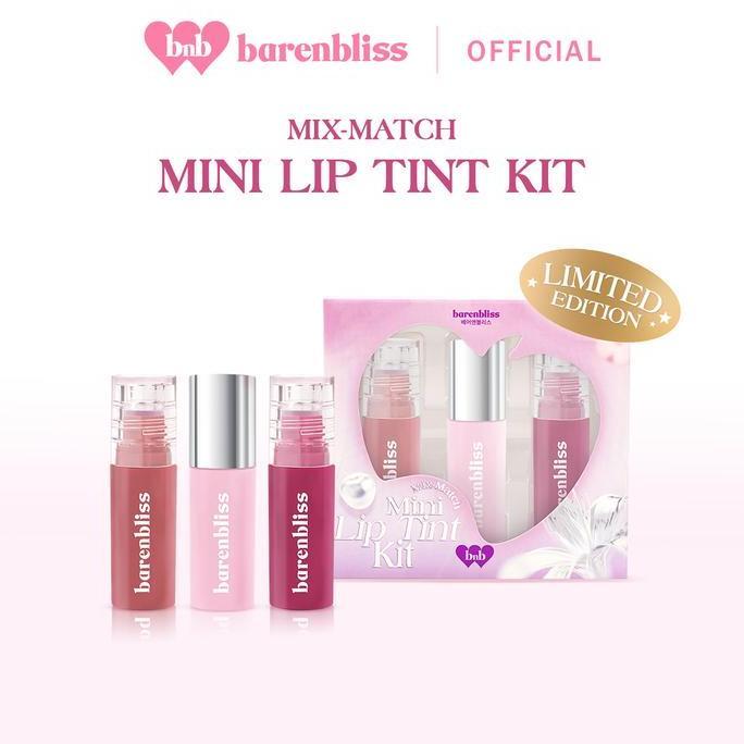 New- Must Havebnb Barenbliss Mix-Match Mini Lip Tint Kit (Mousse Tint And Glow Tint 3Pcs Mini-Pack)