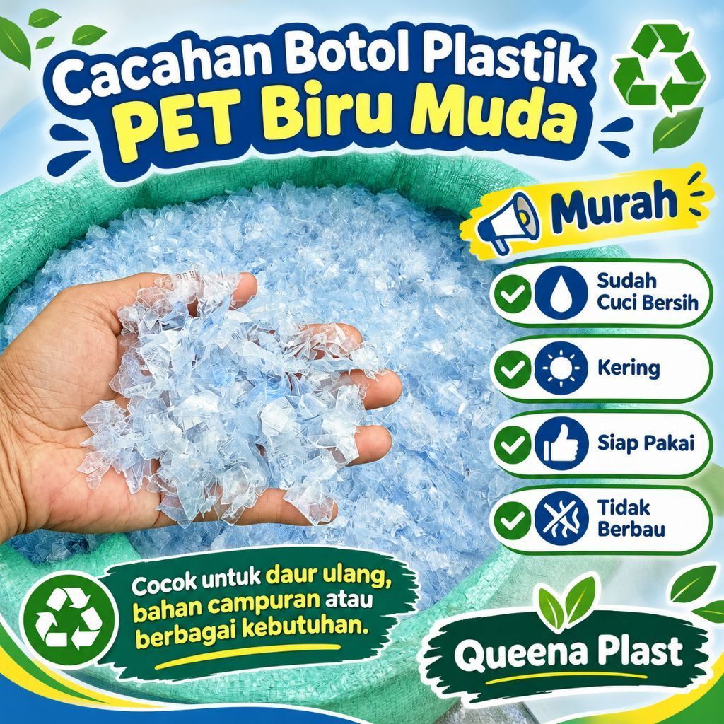 Cacahan Botol Plastik Biru Muda 1 Kg