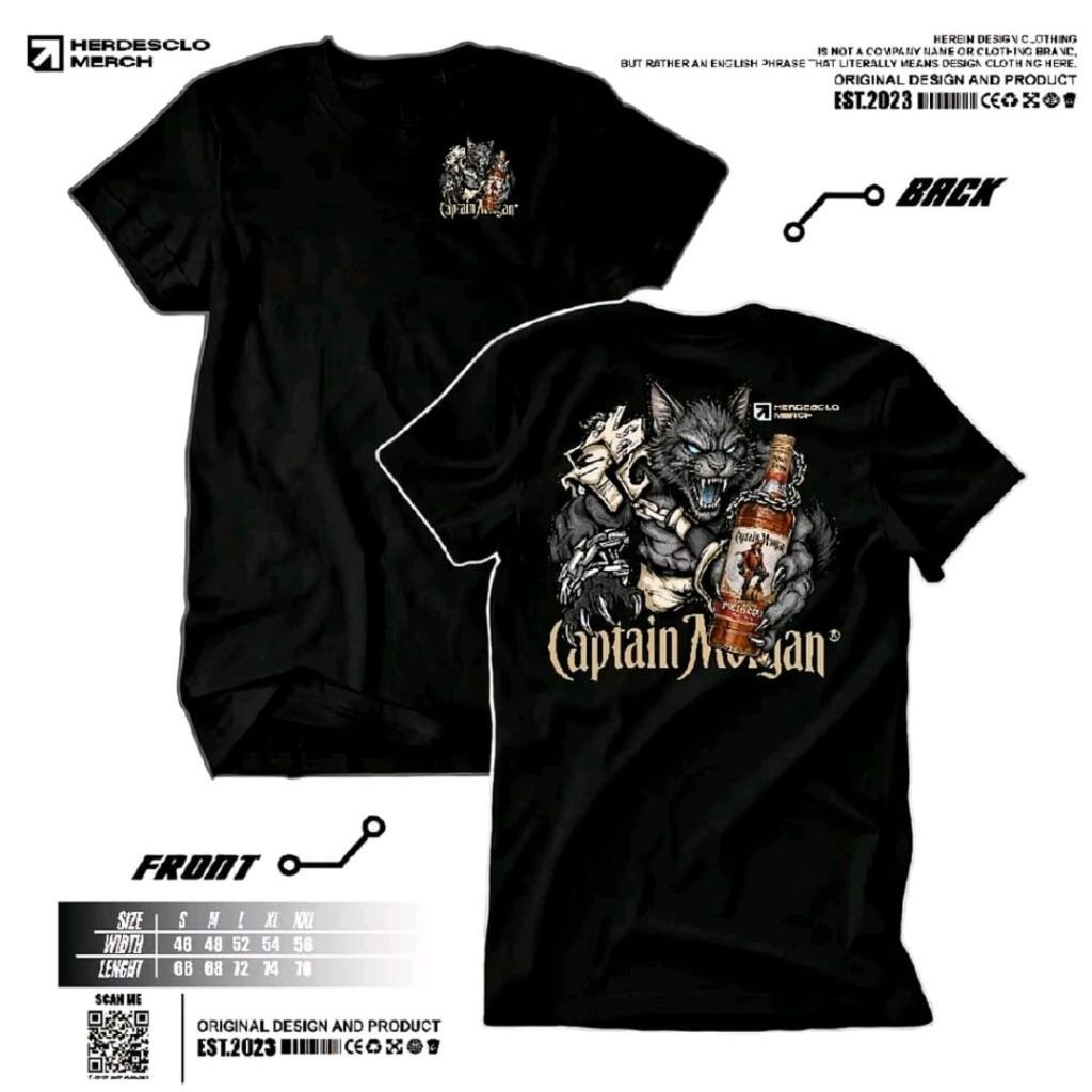 Kaos Captain Morgan kaos distro pria dan wanita