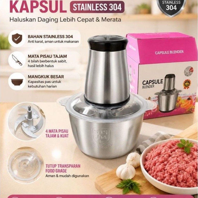 blender kapsul jumbo stenlis blender daging cooper jumbo
