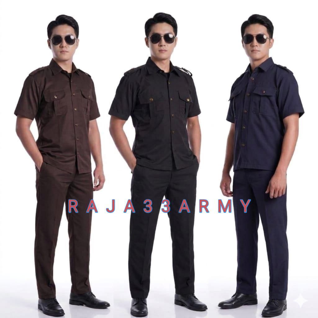 Seragam Safari Security Coklat - Safari Tangan Pendek Coklat