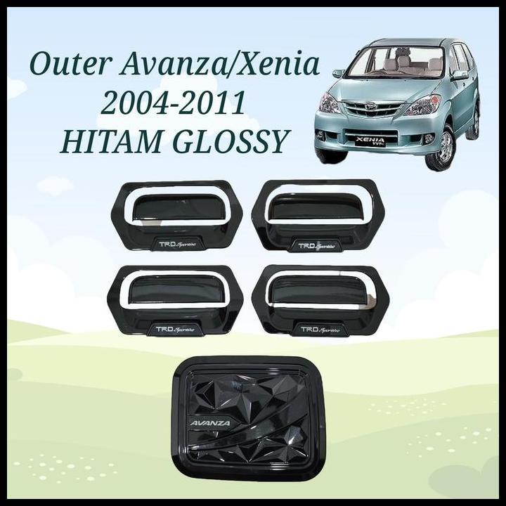 BEST DEAL OUTER HANDLE TANK COVER HITAM GLOSSY MOBIL AVANZA XENIA VVTI OLD 2004 2005 2006 2007 2008 