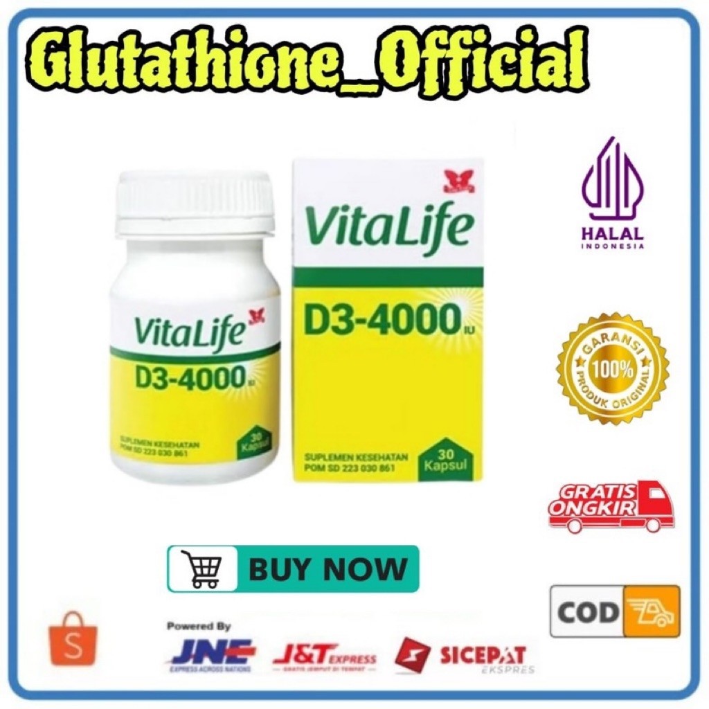 Vitalife D3 4000 IU Vitamin 30 Kapsul Halal