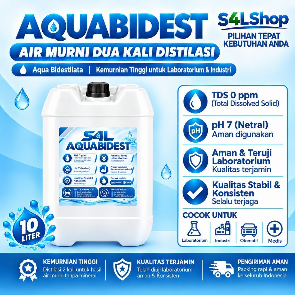 Aquabidest / Aquabidestilata / Aquabidest 10 Liter