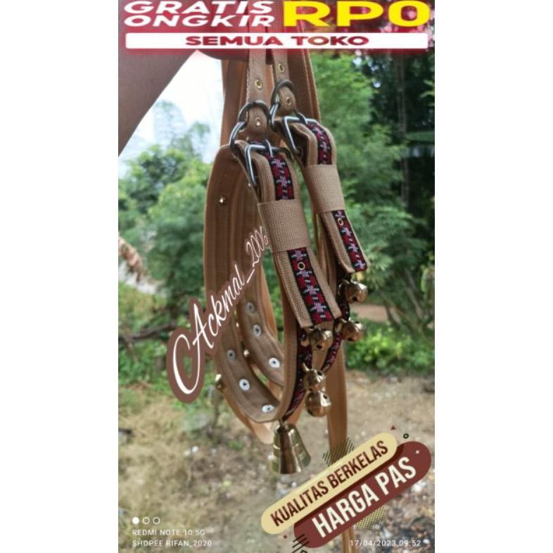 [JAYA] Aksesoris Kalung Kambing domba Etawa variasi Batik+Lonceng 5+tali tuntun,Bahan supet tebal/CO