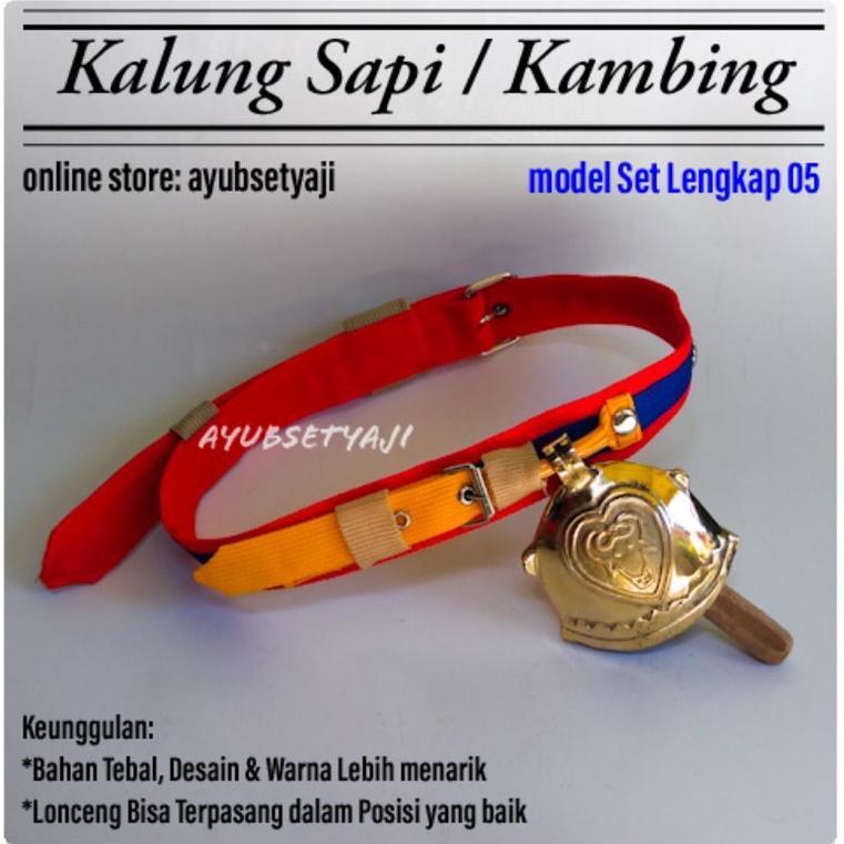[JAYA] Kalung Sapi Kalung Kambing model Set lengkap 05 Bal Bandul Lonceng Kuningan aksesoris kalung 