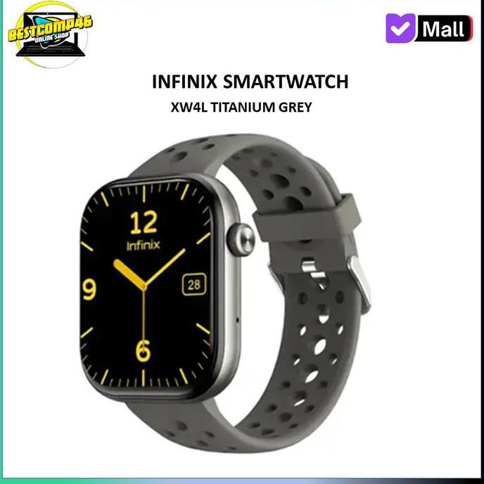 Konemax Infinix Smart Watch Xw4L  Garansi Resmi - Tampilan Hd 1.57" - Bluetooth V5.2 - Ip68 - 100+ W