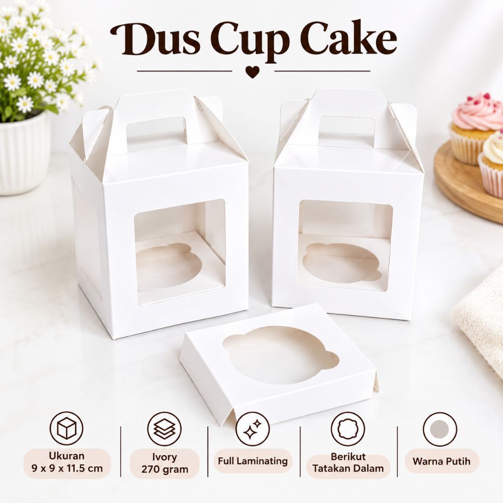 Dus cup cake isi 1 model jinjing/box cup cake/box muffin/dus cup cake /kotak cup cake