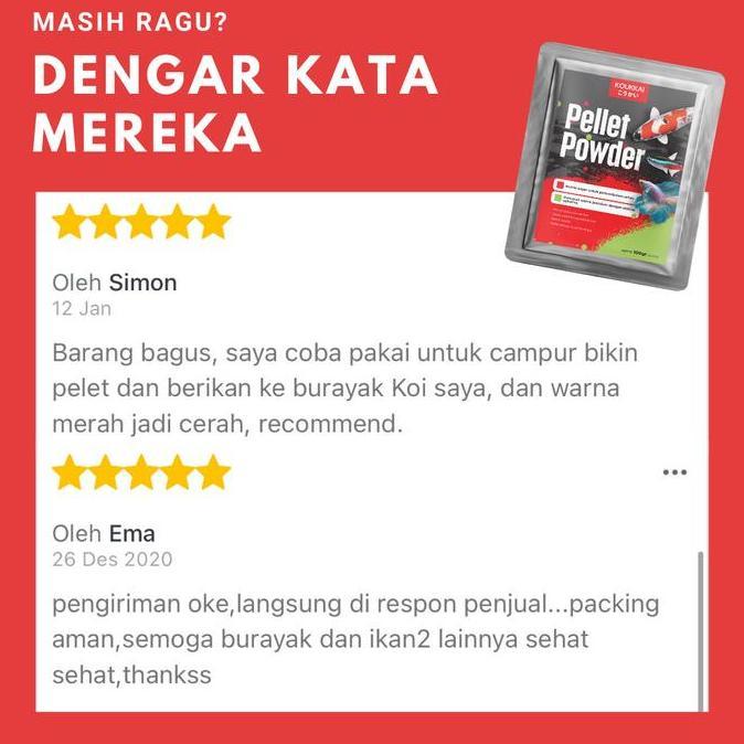 Hobiikan- Pelet Bubuk Pakan Burayak Koi , Cupang, Koki , Louhan , Tetra , Guppy