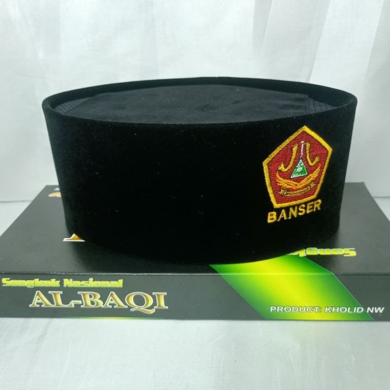 peci hitam AC logo banser dan ansor