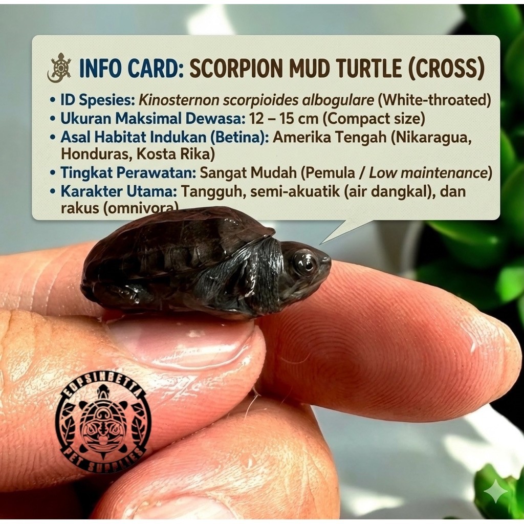 Kura-kura air Scorpion Mud Turtle Cross Kinosternon scorpioides albogulare Baby