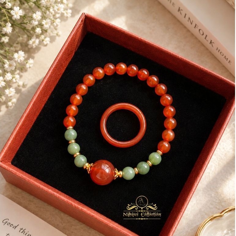 Gelang AGATE MERAH + GIok ASLI DARI CHINA