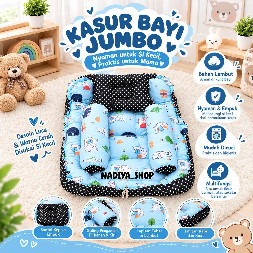 KASUR BAYI JUMBO/KASUR BAYI KARAKTER/TEMPAT TIDUR BAYI
