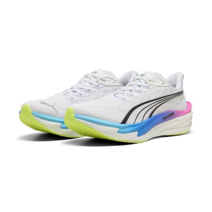 SEPATU RUNNING PUMA DEVIATE NITRO 4 - PUMA WHITE/POISON PINK/BLUE