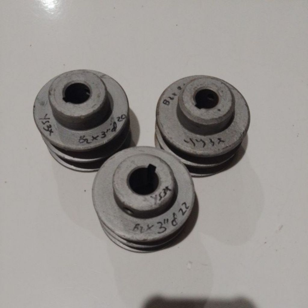 Puli B2 3Inci Besi Cor Jalur 2 / Puli Penggerak Dinamo dan Engine Bensin 3" B2 Cor Besi 18mm 19mm 20