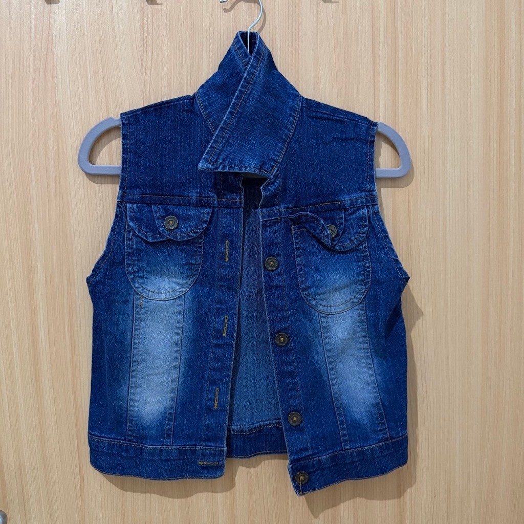 Preloved - Vest Rompi Jeans Biru Denim - Street Style