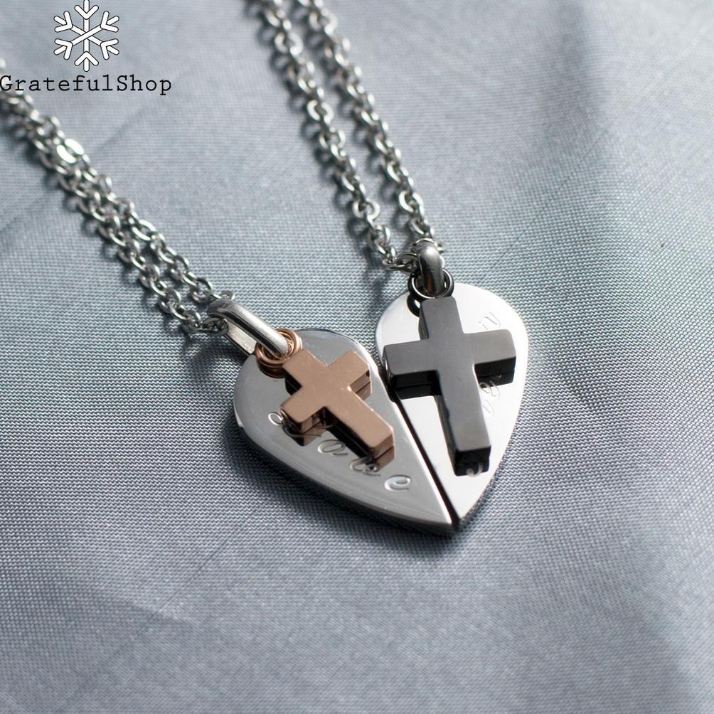 KALUNG PRISCILLA (KALUNG SALIB COUPLE/PASANGAN) CROSS NEKLACE STAINLESS STEEL ANTI KARAT